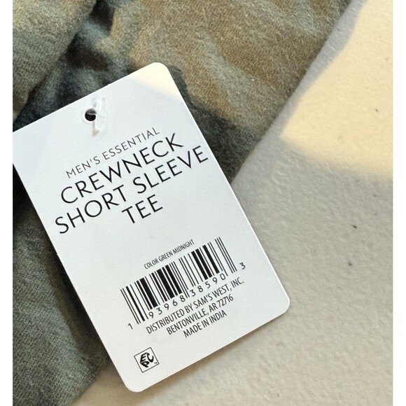 Member's Mark Men's Essential Crew Neck Short Sleeve Tee Size 2XL Green New - Picture 8 of 8